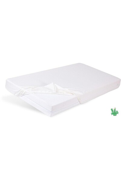 BabyMatex Cearceaf din fibre de bambus 100% cu elastic 120x60 cm Alb 01