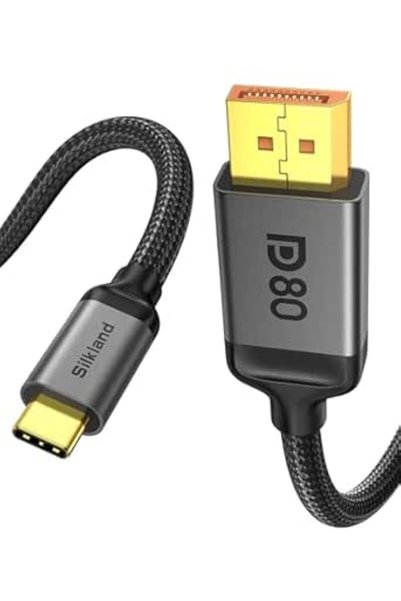 Silkland كابل USB C إلى DisplayPort 2.1 بسرعة 80 جيجابت في الثانية [16K 60Hz،...