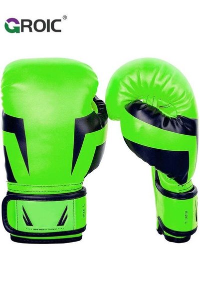 Generic Brand GROIC 12OZ Boxing Gloves PU Leather,Kickboxing MMA Sparring Tra...