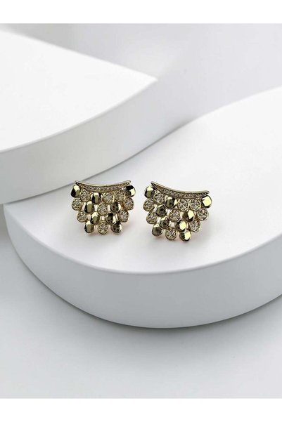 KİUSS Brand design gold stone earrings