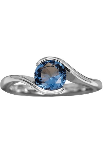 NO BRAND Inel de argint, mărimea 20, topaz albastru Londra, rotund, oțel prețios