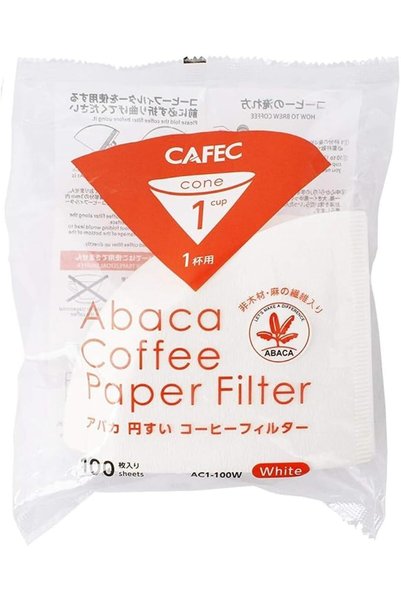 CAFECCCC Cafec Abaca 1 Cup Paper Coffee Filter, 100-Pieces