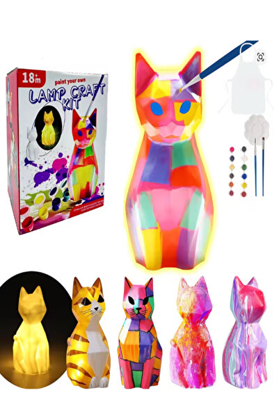 Siotay Set creativ pisică pentru pictură, lampă 3D DIY pentru copii, cadou