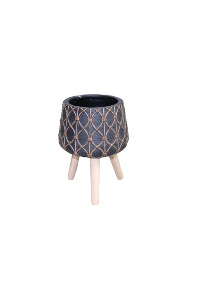 Verdenia Ghiveci din fibră de lut negru 40 cm x 21 x 20 cm