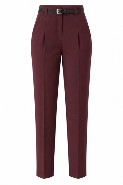 Laluvia Burgundy Belted Trousers - 2Y3790