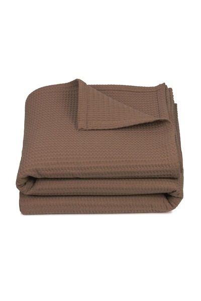 NO BRAND Pătură tip vaflă din bumbac ZOLLNER 150x200 maro 100% bumbac pentru ...