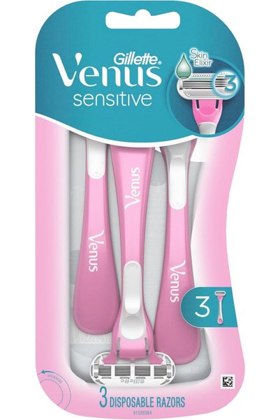 Gillette Venus شفرات حلاقة حساسة للاستخدام مرة واحدة (3 قطع)