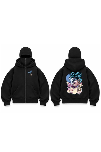 Toum Snow Masked Balaclava Cartoon Printed Ninja Kids Hoodie Sweatshirt