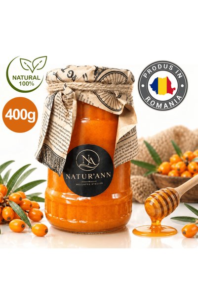 Natur’Ann® Miere cu Cătină 100% Naturală, 400 g, Natur’Ann®, Fără Aditivi, Fă...