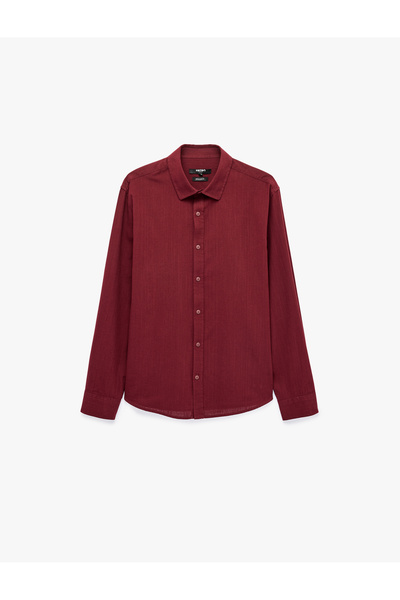 Koton Regular Fit Cotton Classic Collar Long Sleeve Shirt