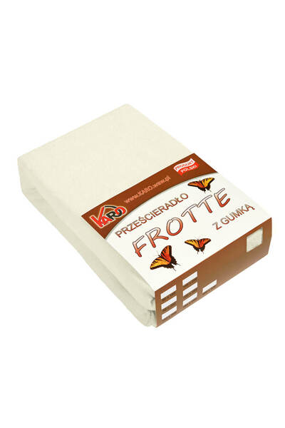 Karo Cearceaf cu elastic Terry, Frotir, 200g/m2, 180x200 cm, Ecru