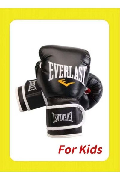 Generic Brand EVERLAST Pair Of Full Finger Professional Boxing Gloves Black 6...