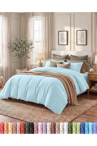 Utopia Bedding طقم غطاء لحاف مقاس كوين - غطاء لحاف واحد مع 2 غطاء وسادة - 3 ق...
