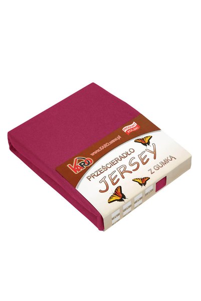 Karo Cearceaf cu banda elastica Karo, Jerseu, 90x200cm, 150g/m2, Rosu inchis