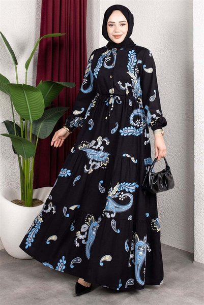 METKAR Beli Tunnel Elegant Dress Blue