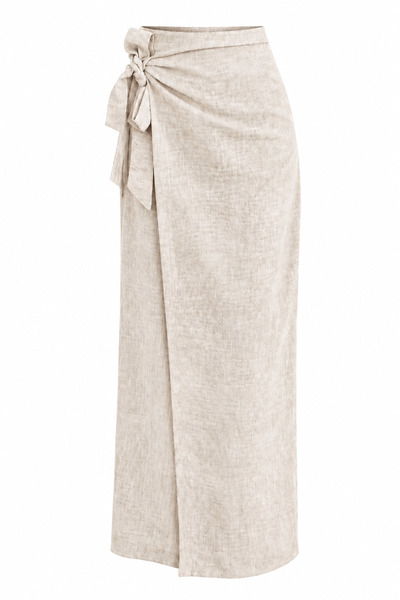 My Blog Stone Color Skirt with Side Tie Detail - 2Y1168