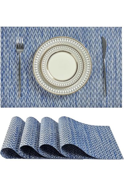 GENERAL Leetaltree Brown with Black Striped Placemats Set of 6 - Heat Resista...