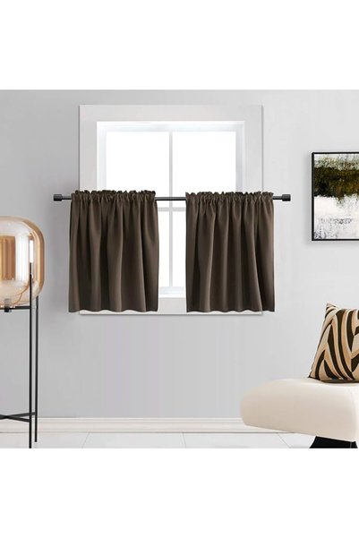 DONREN Small Window Curtains for Bathroom -2 Panels Blackout Thermal Insulati...