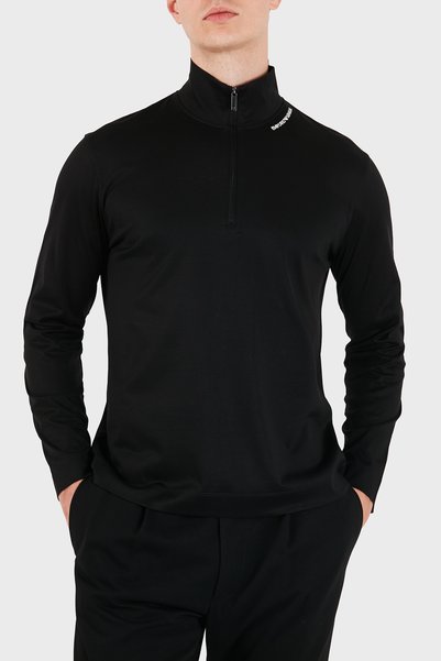 Emporio Armani Pamuk Karışımlı Dik Yaka Yarım Fermuarlı T Shirt Erkek T SHİRT...