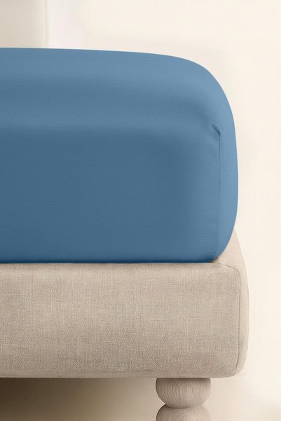 Nitki Cearceaf cu elastic Spod Igly i bumbac satinat albastru 140x200x30cm