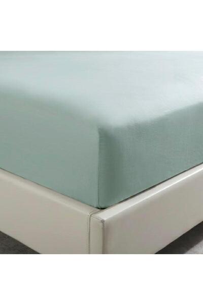 Nitki Cearceaf cu elastic, 160x200+30cm, satin de bumbac, culoare salvie, Spo...