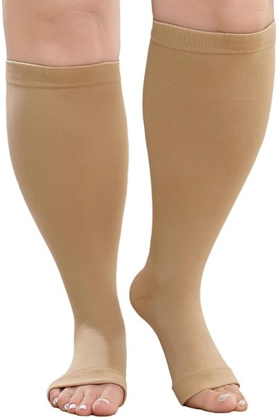 Putuo Decor PUTUO Plus Size Compression Socks: Wide Calf Graduated Compressio...