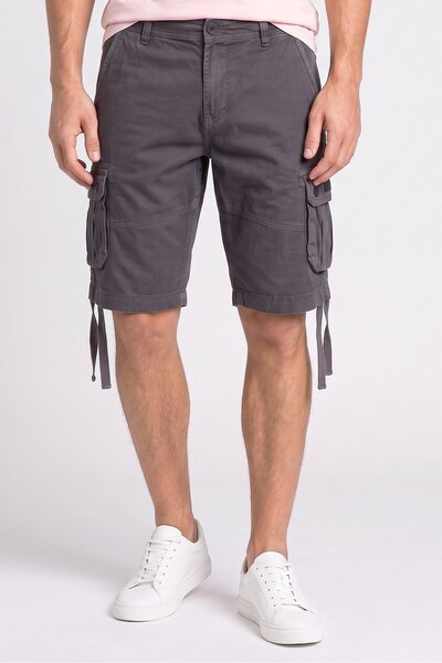dissident Men Solid Cargo Shorts, Grey