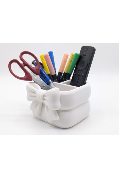 OEM Suport decorativ alb cu fundă pentru birou - Organizator pentru creioane ...
