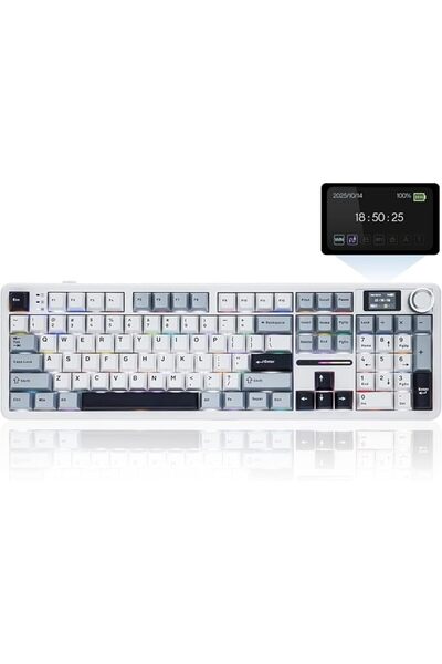 Epomaker لوحة مفاتيح ألعاب لاسلكية X AULA F108 PRO مع شاشة ومقبض