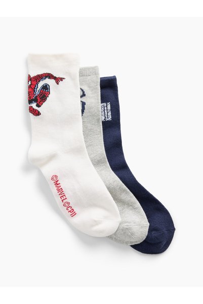 GAP Erkek Çocuk Çok Renkli Marvel Spider-Man Crew Çorap (3’lü)