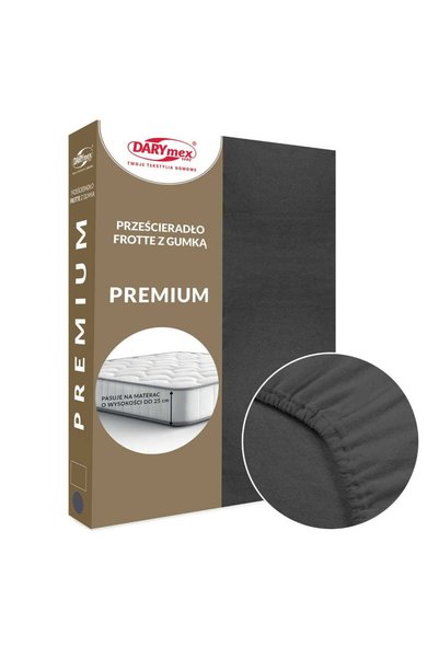 Darymex Cearsaf frotte cu elastic, Darymex, Premium 041, antracit, 90x200 cm