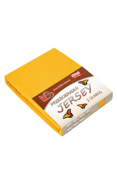 Karo Cearceaf de pat Karo, jersey cu elastic, 100% bumbac, 150g/m2, galben, 6...