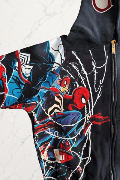Gofeel Spider-Mans Full Zip Oversize Hoodie