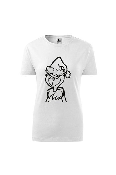 Malfini Tricou personalizat, Grinch #211, Bumbac 100%, Alb, Dama, Marime L