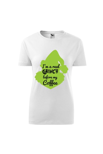 Malfini Tricou personalizat, Grinch #45, Bumbac 100%, Alb, Dama, Marime L