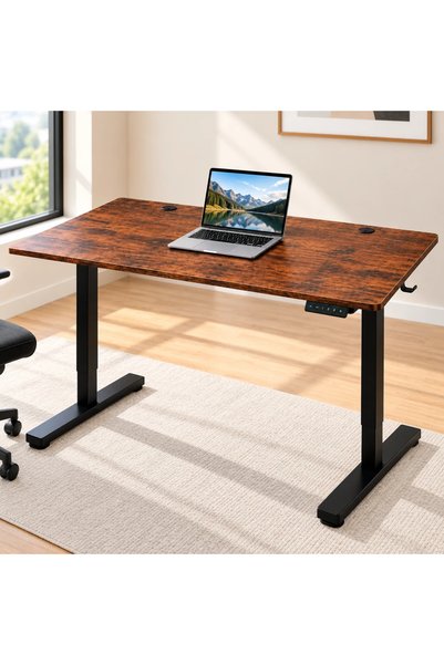 Selgot Birou electric 120x60cm, reglabil pe înălțime 72-118cm, stejar antic