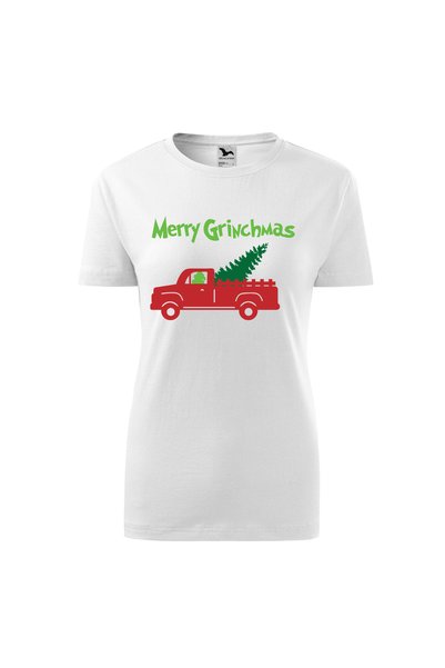 Malfini Tricou personalizat, Grinch #21, Bumbac 100%, Alb, Dama, Marime M