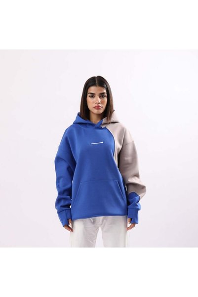 Adax Hoodie Abelq — Royal Blue and Beige