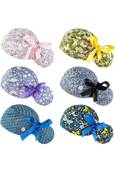 YEAJOIN Scrub Caps Women Bouffant Scrub Hats Caps for Nurses, Adjustable Work...