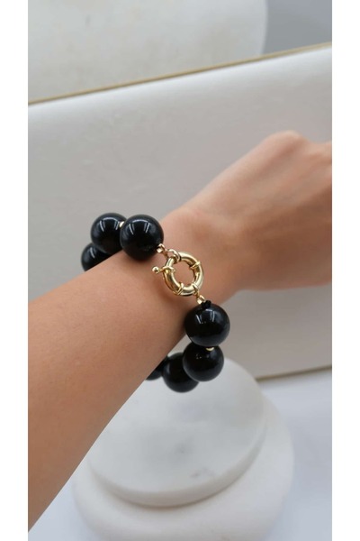 Jerie Black Topçuk Gemici Lock Closure Bracelet