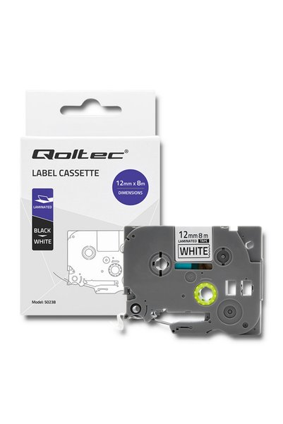 Qoltec Bandă compatibilă BROTHER TZe-231, 12 mm x 8 m, albă cu text negru