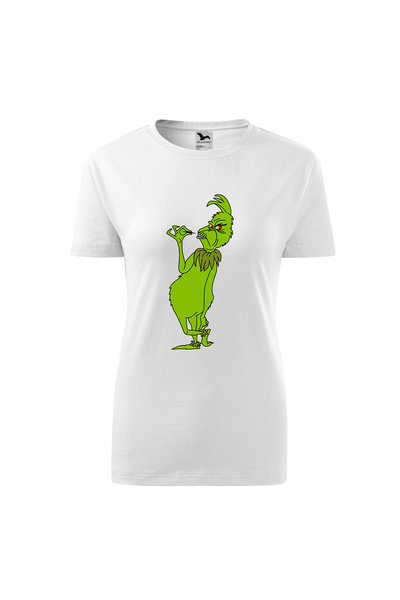 Malfini Tricou personalizat, Grinch #116, Bumbac 100%, Alb, Dama, Marime M