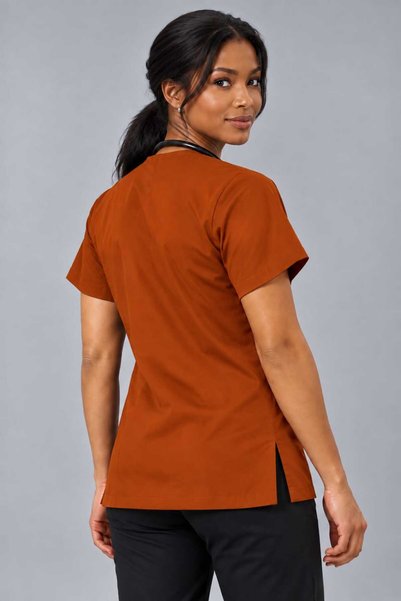 EMİR MEDİKAL (E-Flex) Tile Lycra Women's Single Top Non-Ironing Nurse and Doctor Uniform Scrubs Hospital Uniform