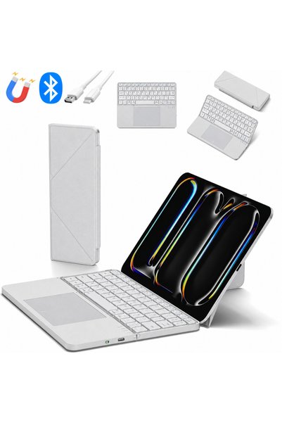 Qova Tastatură Bluetooth pliabilă cu touchpad, QOVA ® Compatibil cu iPad / ta...
