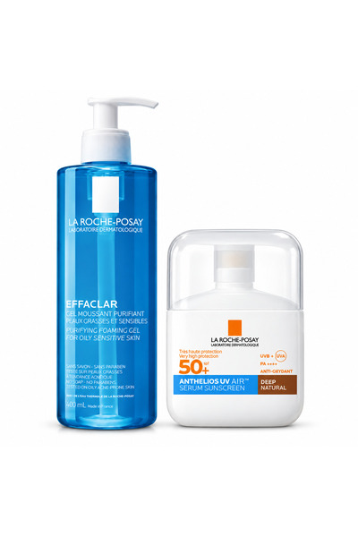 La Roche Posay مجموعة لاروش بوزيه للبشرة الدهنية والمختلطة: منظف إيفاكلار (40...