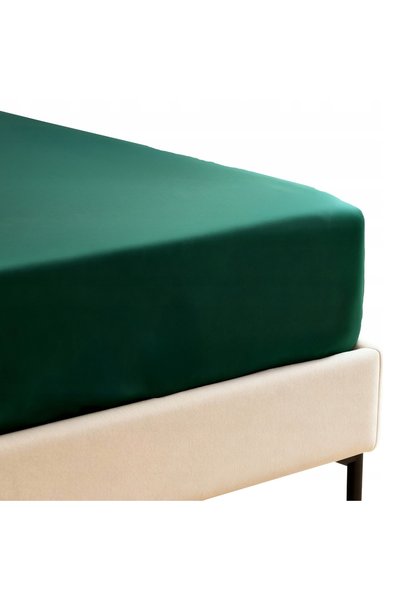 Nitki Cearceaf de pat, Spod Igly i Nitki, bambus, 120x200cm, butelka verde, c...
