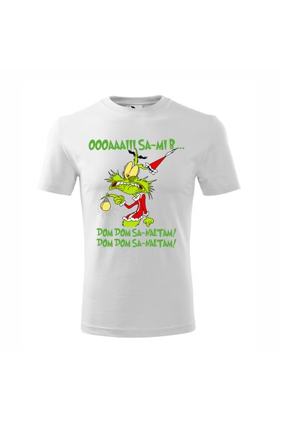 Malfini Tricou personalizat, Grinch # 190, Bumbac 100%, Alb, Barbat, Marime M