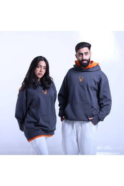 Adax Chess Hoodie - Gray with Orange Hat