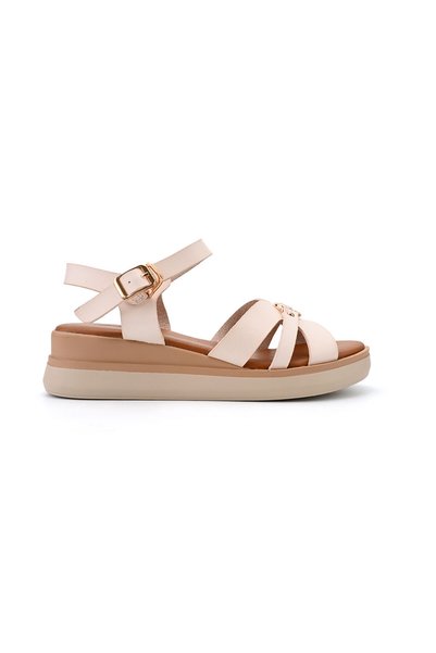 Tmall Women’s sandals, platform, faux leather, SA84, beige