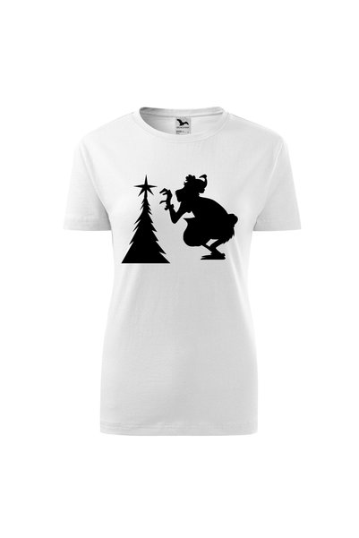 Malfini Tricou personalizat, Grinch #122, Bumbac 100%, Alb, Dama, Marime 2XL